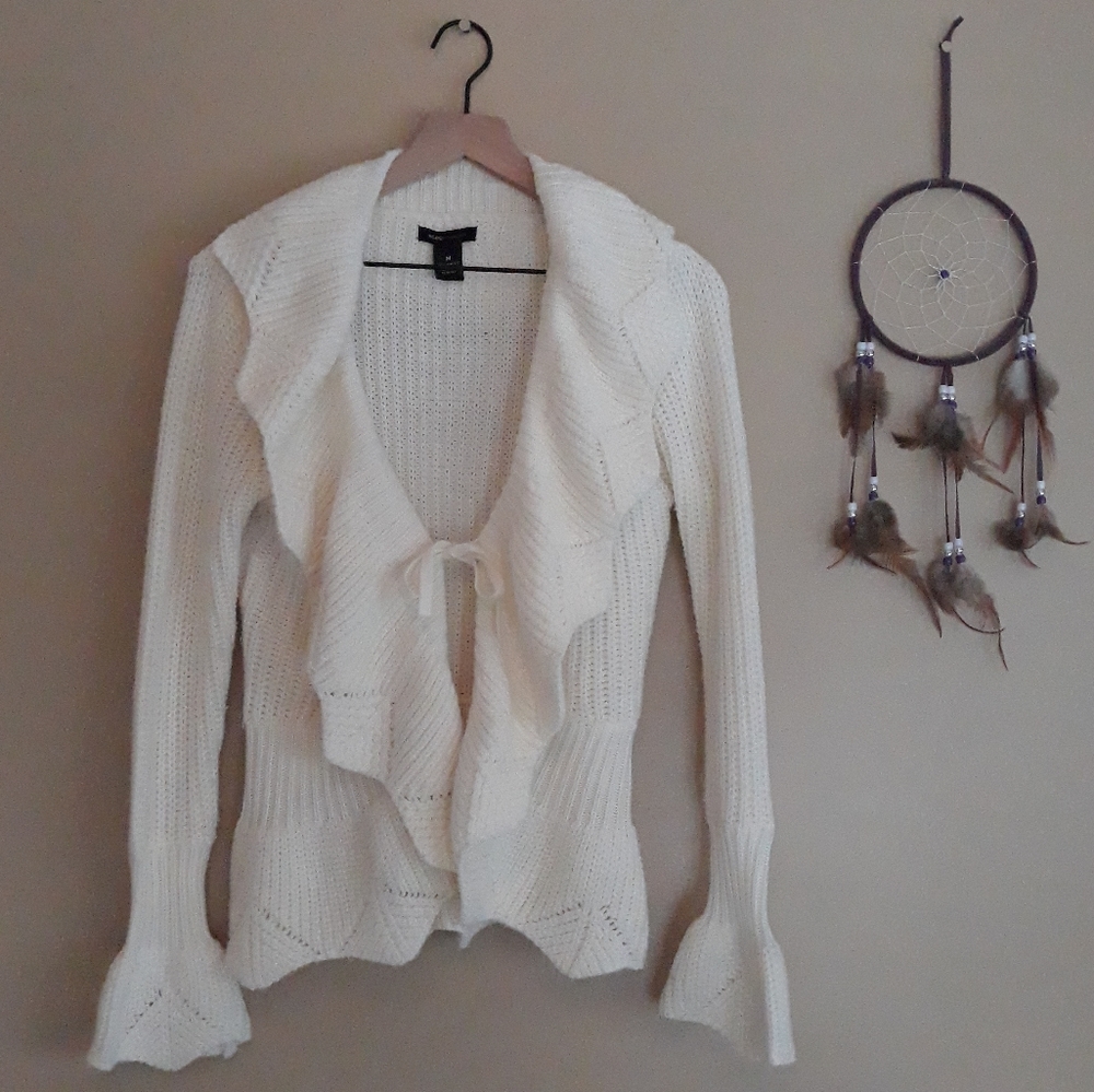 BCBGMaxAzria Cardigan Bell Sleeves Waterfall Drape